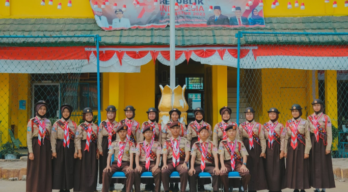 Sunset view over Chocolate Hills with orange sky, Bohol, Philippines